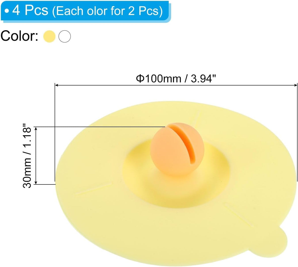 ya 14 9.20 baidi Silicone Cup Lids for Drinks, 4Pcs 3.9 Mug Cup Cover Cap Yellow/Clear-1