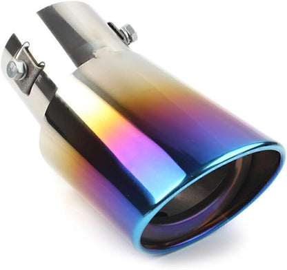 ya 6 8.14 Blue Stainless Steel Rear Pipe Tail Muffler Tip Round Accessories Bent