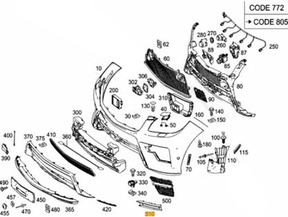 ya 28 10.13 zhengce Left Front Fog lamp Cover Molded Decorative Chrome for Mercedes W166 ML350