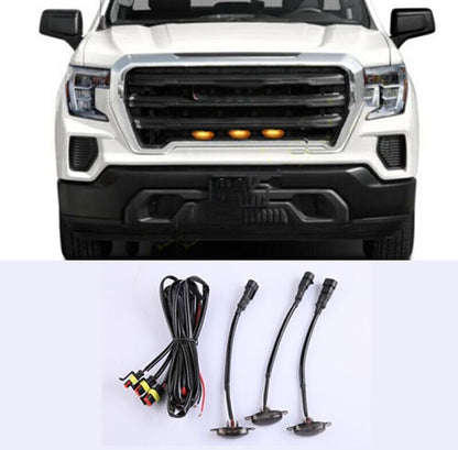 ya 4 8.10 for GMC Sierra 1500 2016-2021 Front Grille LED Light Raptor Style Grill Cover 3X