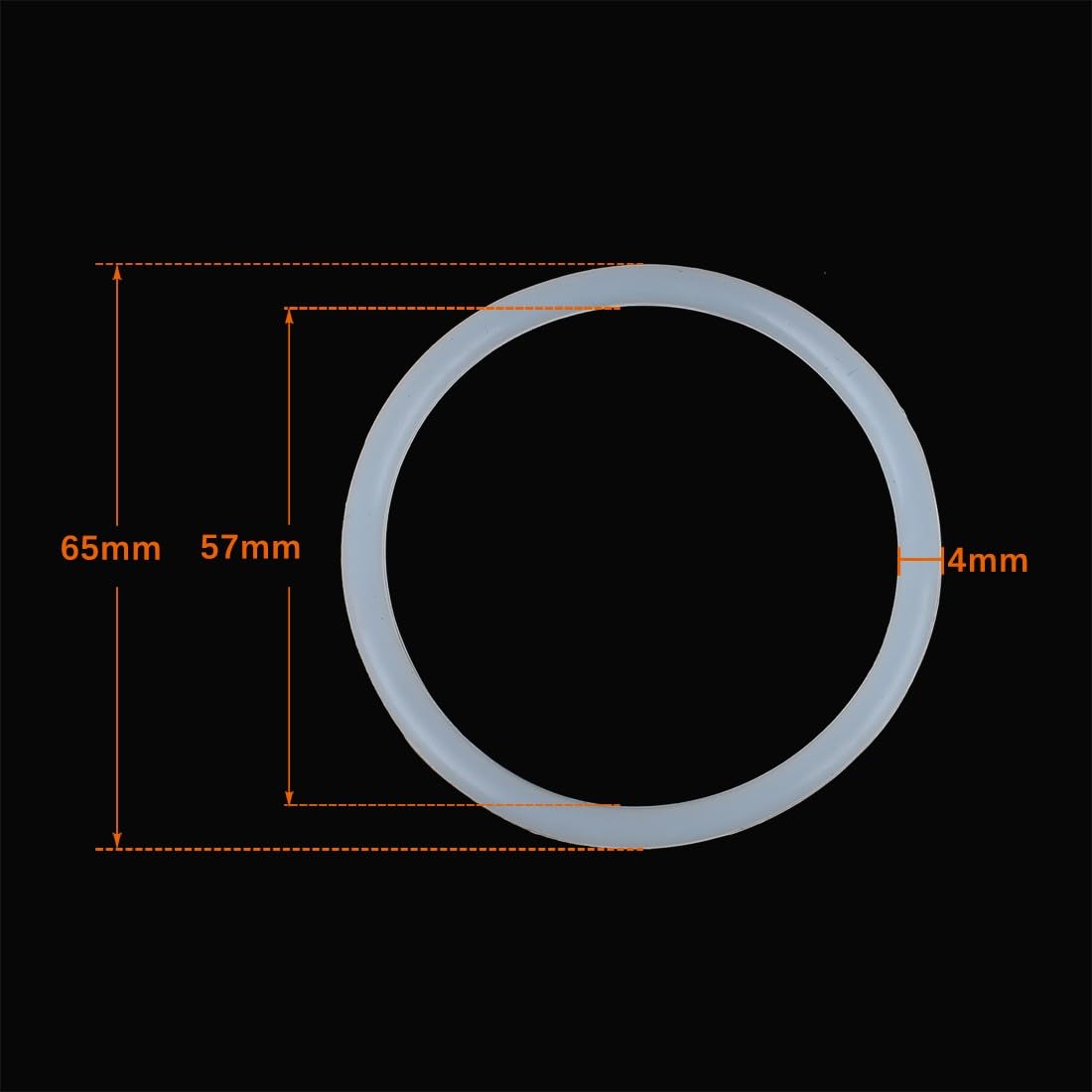 ya 13 9.15 baidi 5Pcs Silicone O-Rings, 65mm OD, 57mm ID, 4mm Width, Seal Gasket White