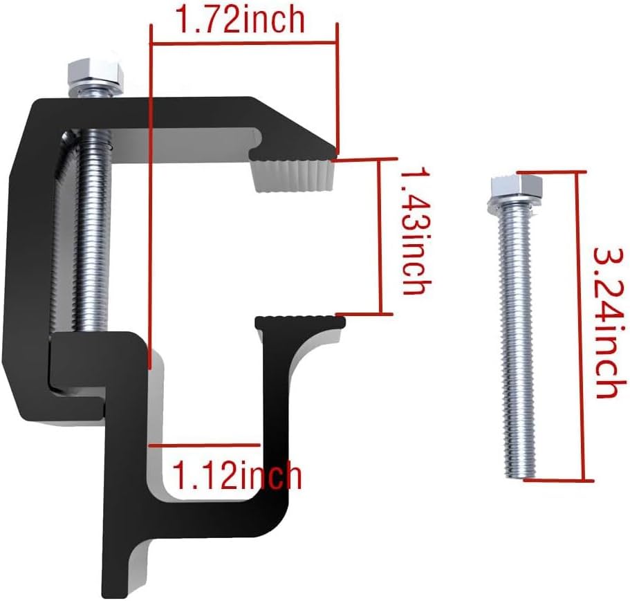 ya 5 8.10 6 Pack Clamp Truck Cover Mount Camper Shell Mount Heavy Duty Aluminum Black