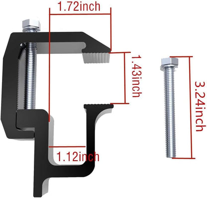ya 5 8.10 6 Pack Clamp Truck Cover Mount Camper Shell Mount Heavy Duty Aluminum Black
