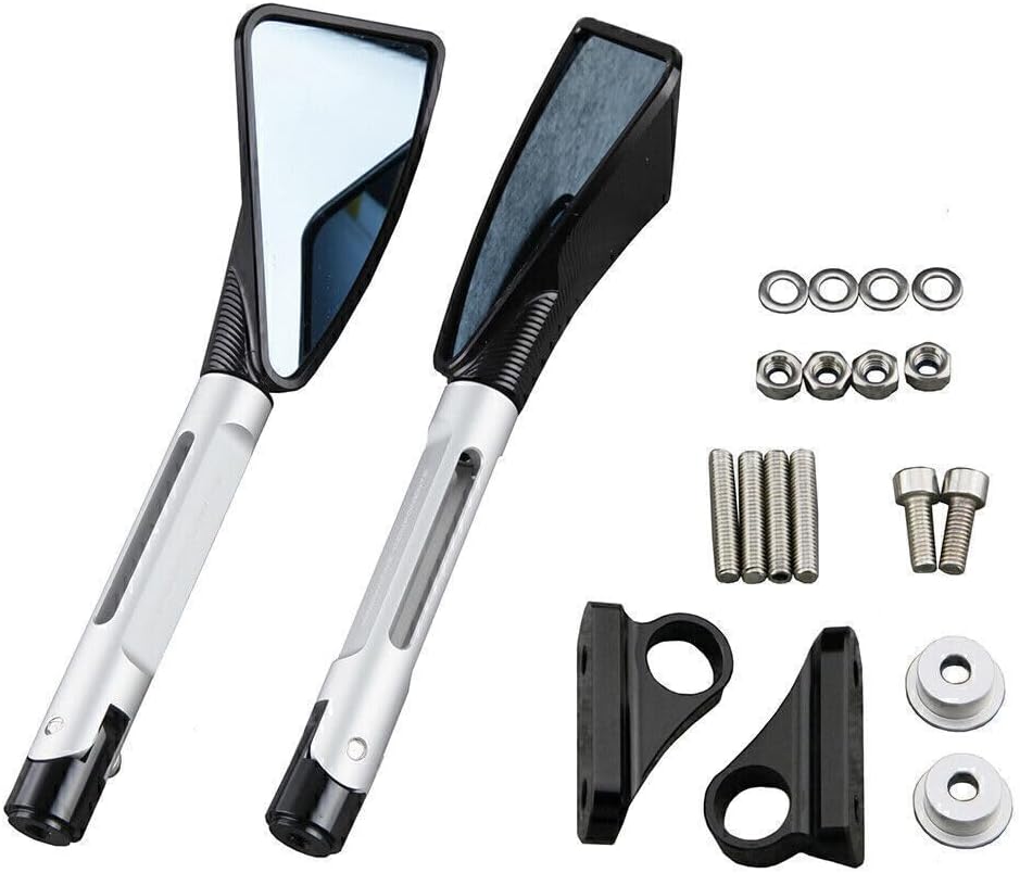 ya 2 8.15 Motorcycle Rear View Mirrors Fit for Yamaha YZF R1 2002-2008 YZF R6 03-07 Silver