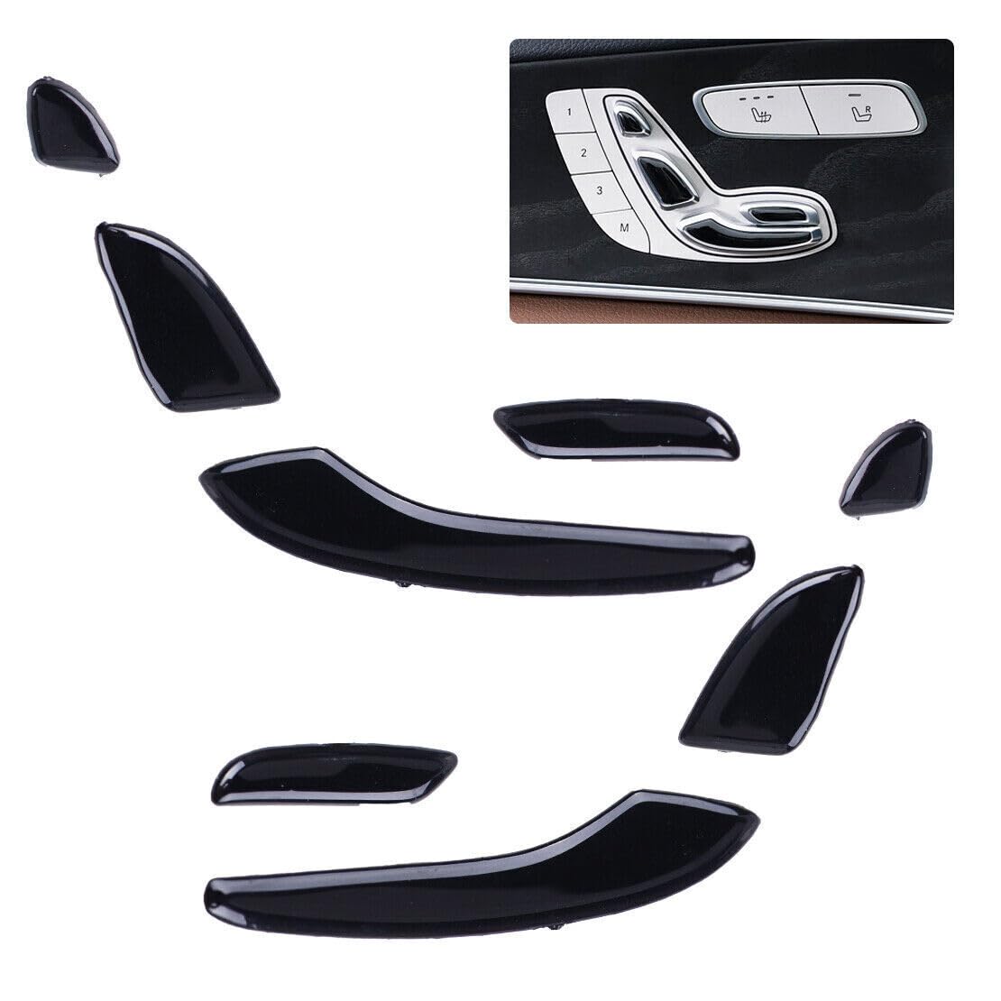 ya 6 8.24 baidi 8-Pack Door for SEAT Adjustment Button Switch Cover Sticker Decoration Set Suitable for Mercedes-Benz E-Class 