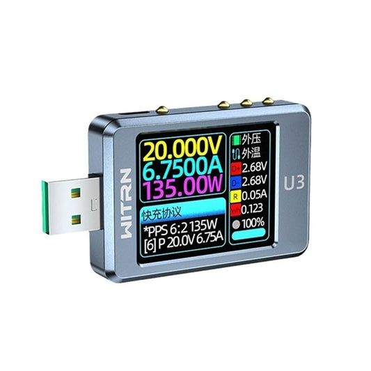 ya 16 10.20 baidi WITRN Grey CNC U3 Alloy Version USB Tester Voltage Current Meter PD3.1 Cheater