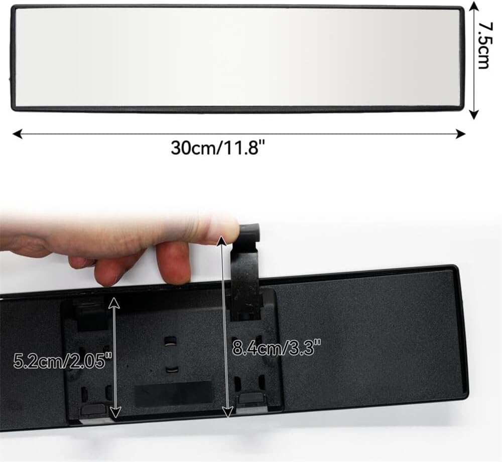 ya 4 8.10 Interior 300mm Wide-Angle Convex pano for Ram ic Rearview Mirror Clip on