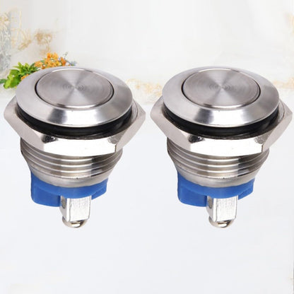 ya 13 9.15 baidi 2Pcs Silver Waterproof 16mm Momentary Push Button Switch for Doorbell