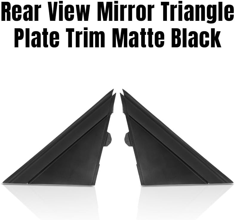 ya 11 9.14 baidiLH+RH Side Rear View Mirror Triangle Plate Trim Matte Black for 2012-19 for Fiat 500