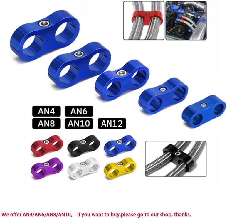 ya 4 8.24 baidi 4-8Pcs AN12 Hose Separator Clamp Fitting Connector Oil Fuel Hose Line Adapt