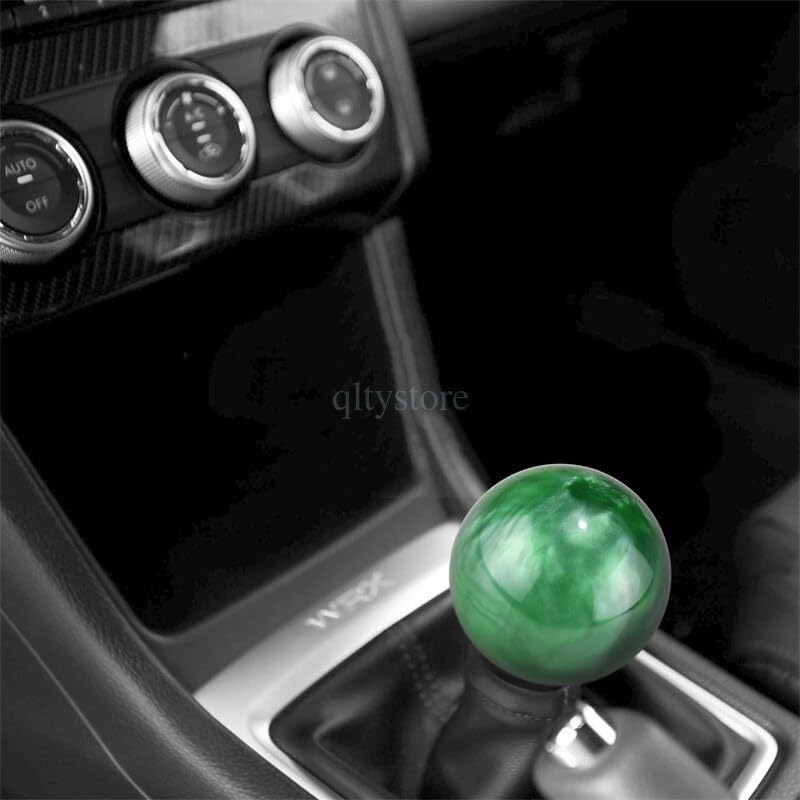 ya 11 9.14 baidi1 * Marble Style Round Ball Shift Knife Gear Shifter Head with 3 Adapters Dark Green