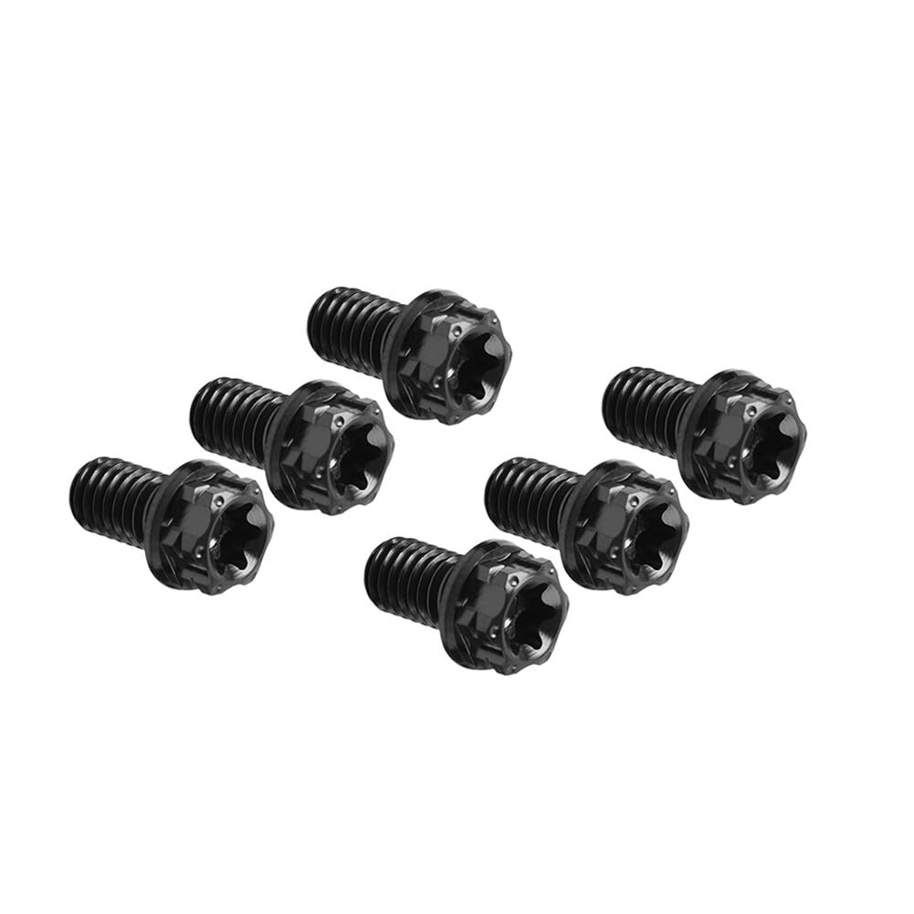 ya 6 8.14 6pcs Bolts Torx Head Flange Screws M6x20mm for Motorcycle Bicycle Black