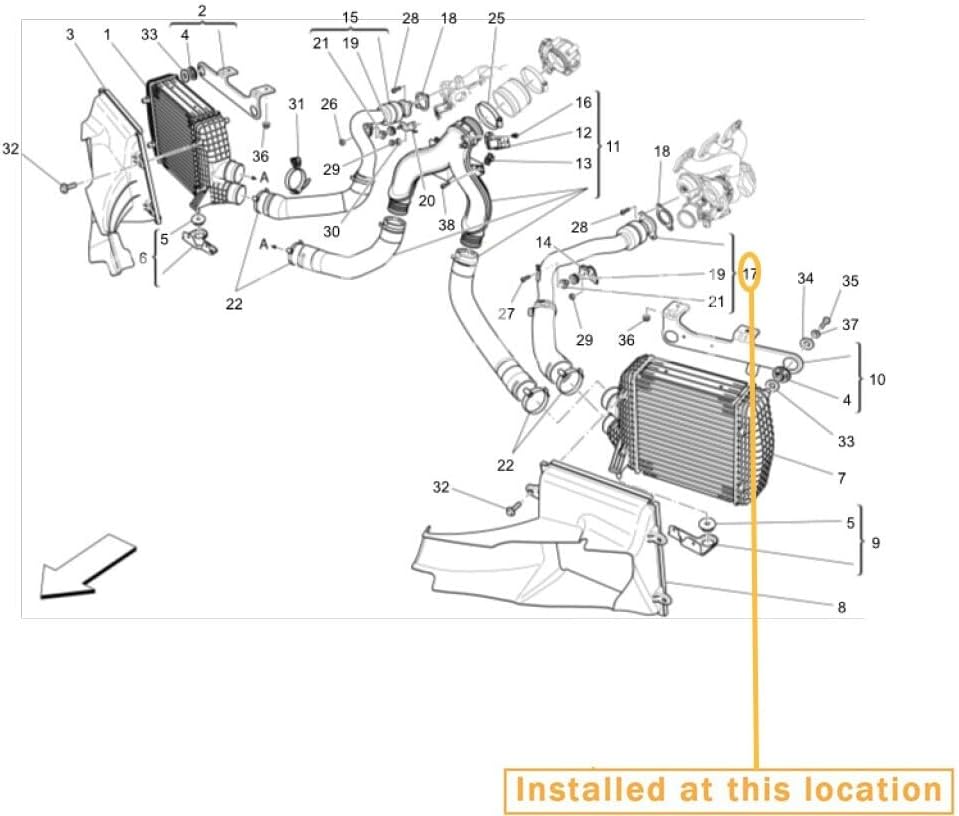 ya 10 9.16 baidi Suitable for for Maserati for Ghibli Quattroporte intake for MAN ifold hose OE: 670001352-