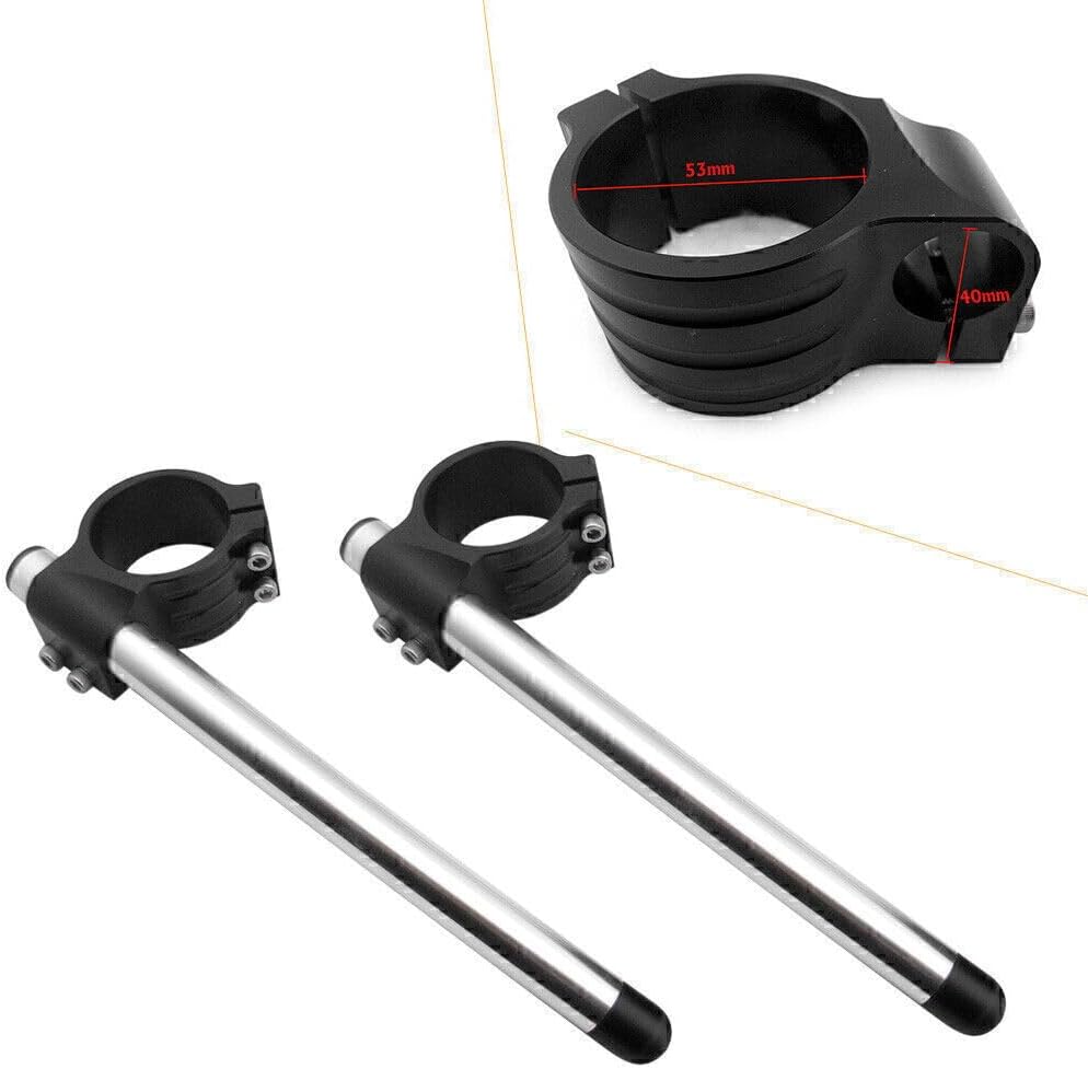 ya 4 8.14 2x CNC 53mm Clip On Ons Handle Bar Handlebars for Ducati 848/1098/1198 Black