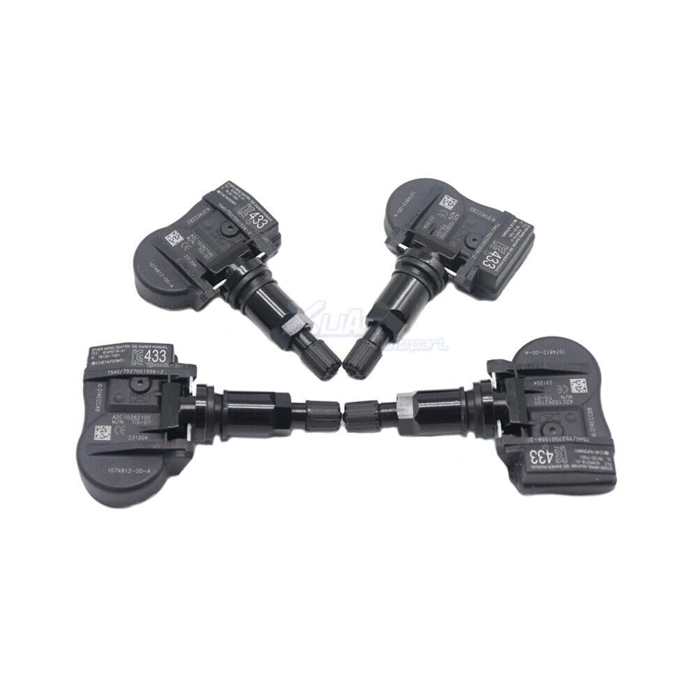 ya 2 8.15 Set of 4 TPMS tire Pressure sensors Suitable for Tesla Model 3 S X 433MHz 1074812-00-A