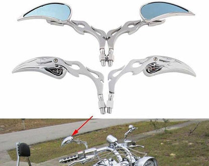 ya 2 8.15 Motorcycle Rearview Side Mirrors Left & Right for Kawasaki Vulcan 800 900 Chrome
