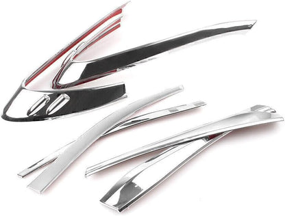 ya 4 8.14 Rear Tail Light Lamp Panel Cover Trim Decoration Set Fit for Toyota C-HR 2018 Chrome