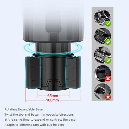 ya 6 8.24 baidi 1-Pack Car Cup Holder Extender Adapter Universal for Large Bottles and Mugs Black