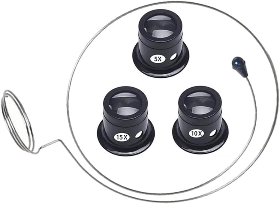 ya 28 10.13 baidi Watch Magnifier Loop 4Pcs 5x 15x Glass Magnifier for Jewelry Use