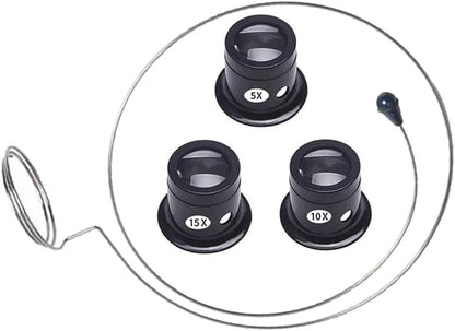 ya 28 10.13 baidi Watch Magnifier Loop 4Pcs 5x 15x Glass Magnifier for Jewelry Use