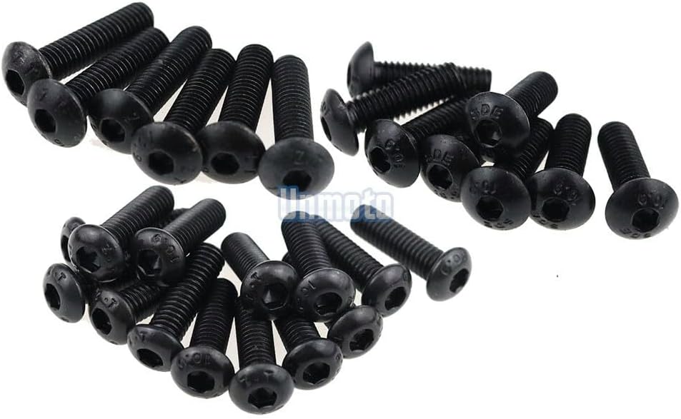 ya 23 10.7 baidi Black Fairing Bolt Kit body screws Clips for Yamaha YZF R1 2009-2010