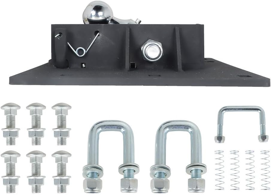 ya 4 8.8.2 2-5/16 inch bed ball folding ball gooseneck trailer hitch 61052 black