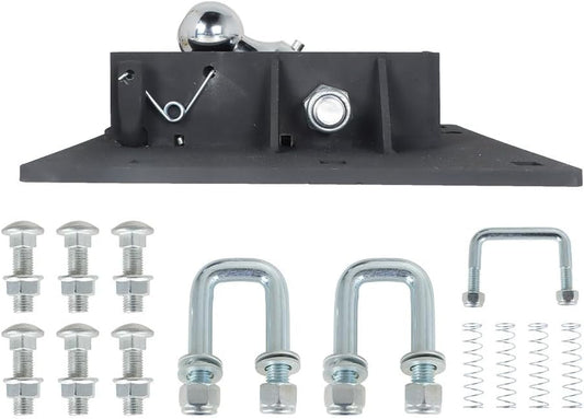ya 4 8.8.2 2-5/16 inch bed ball folding ball gooseneck trailer hitch 61052 black