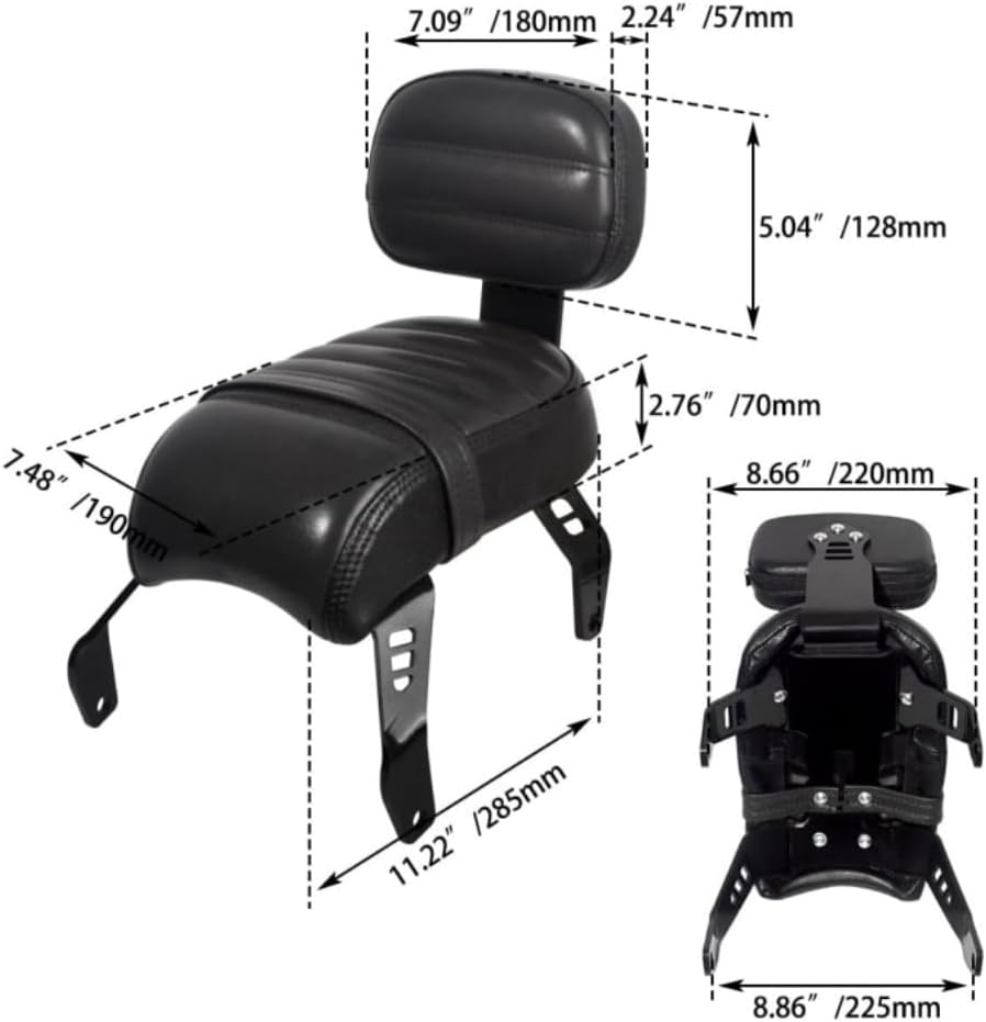 ya 5 8.24 baidi Rear Passenger Backrest Sissy Bar Black for Indian Scout Bobber 2018-2023 2022