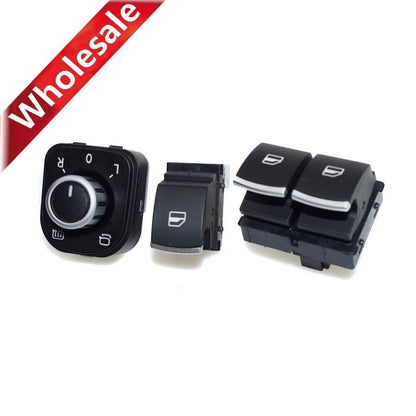 ya 8 8.24 baidi Chrome Power Window and Mirror Control Switch 3pcs for VW for Jetta for Golf MK5 Mk6 GTI