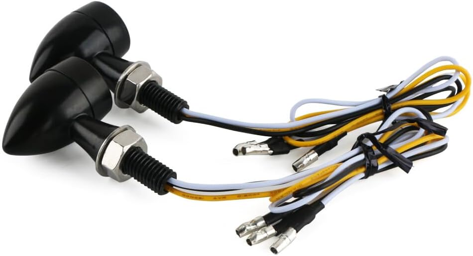 ya 4 8.10 4Pcs Motorcycle E24 Tinted LED Handlebar Ends for Mini Indicators For Chopper Custom Racer