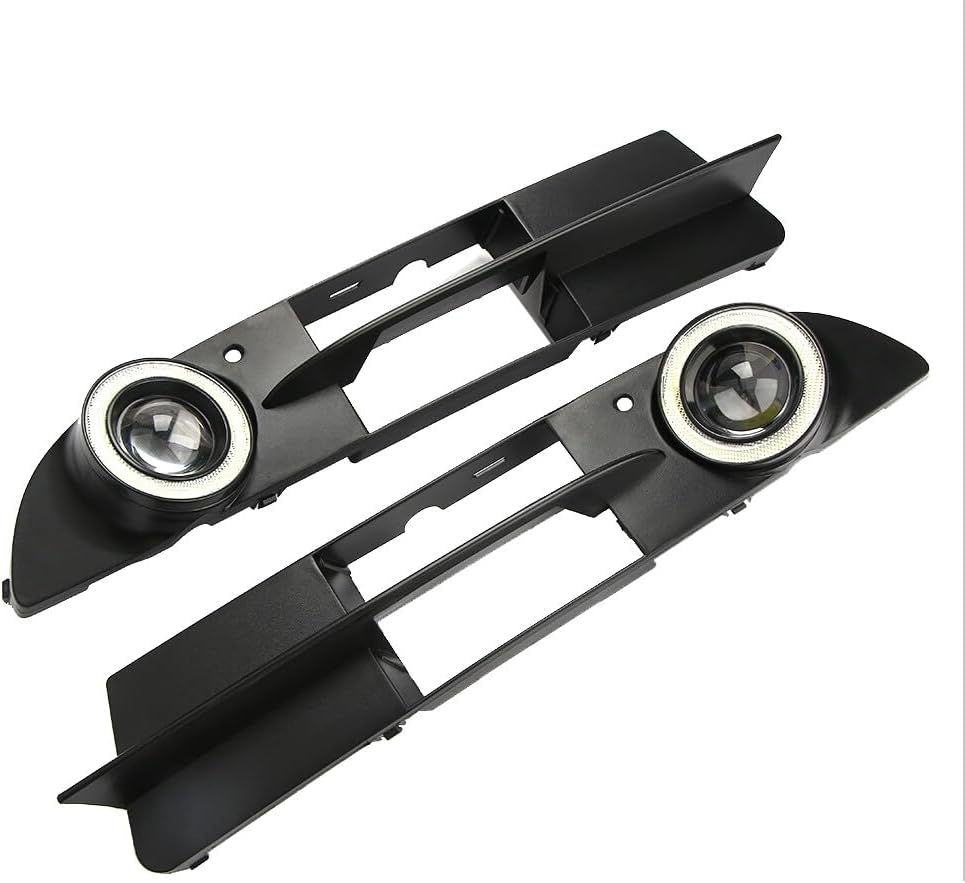 ya 7 8.24 baidi Front Fog Lights Angel eyes Lamp + Fog Lights Grille Cover Set for BMW E60 E61