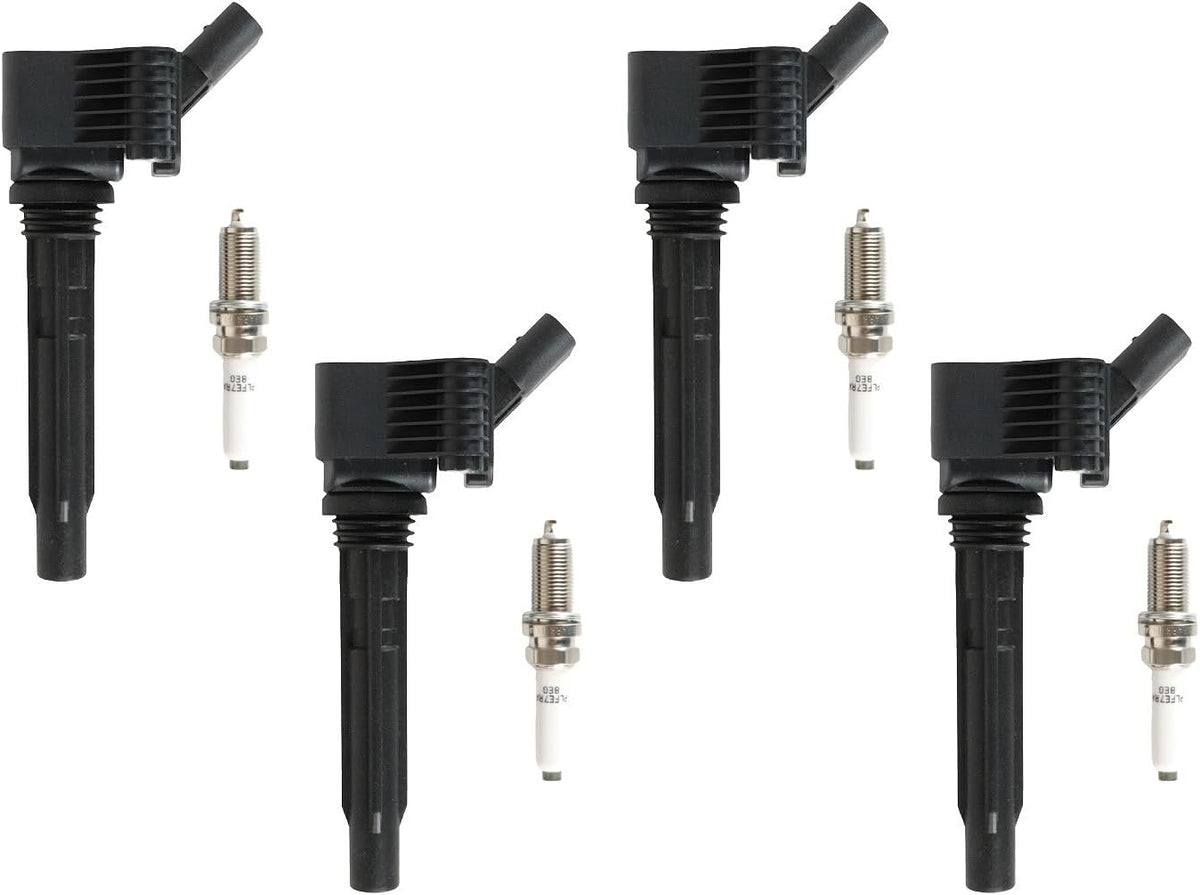 ya 9 10.24 4x Ignition Coils & Iridium Spark Plug for 2015-2020 for Audi A3 A6 TT Quattro UF765