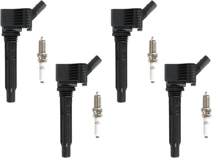 ya 9 10.24 4x Ignition Coils & Iridium Spark Plug for 2015-2020 for Audi A3 A6 TT Quattro UF765