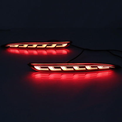 ya 4 8.10 Pair of 2 LED Rear Bumper Lights Smoked Black Fits 2020-22 for Tesla Model Y 