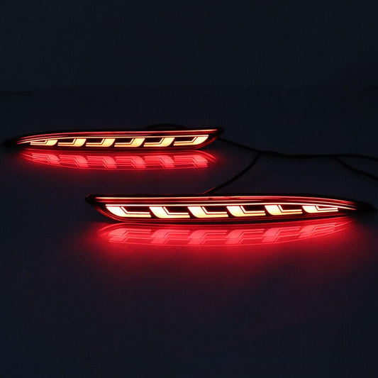 ya 4 8.10 Pair of 2 LED Rear Bumper Lights Smoked Black Fits 2020-22 for Tesla Model Y 