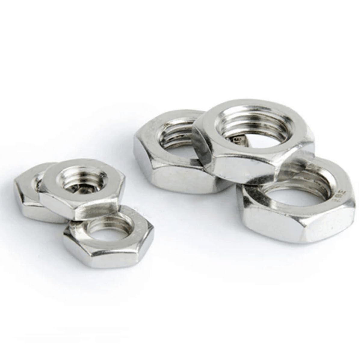 ya 15 10.19 baidi 304 Stainless Steel Fine Thread Thin Jam Hex Nut Right Hand Select Size M4 - M64-106