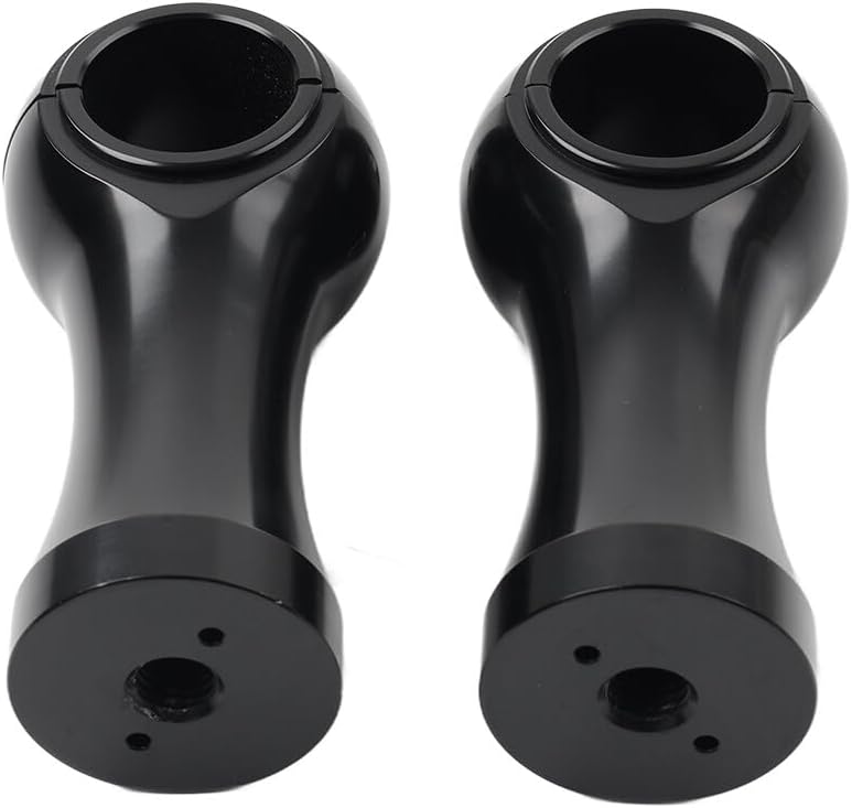 ya 6 8.14 1-1/4'' Handlebar Riser Clamp Mount Kit 4inch Black for Harley Dyna Softail