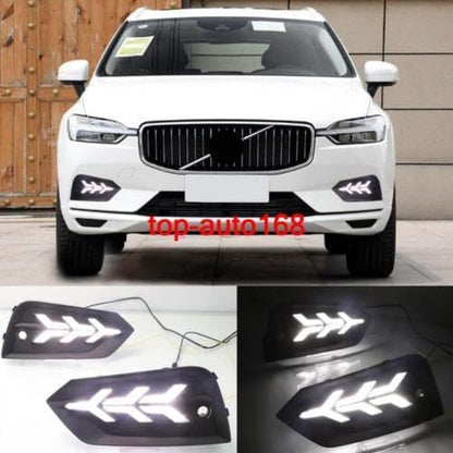 ya 9 10.24 LED Front Turn Signals/DRL Daytime Running Lights 2pcs for Volvo XC60 2018-2020