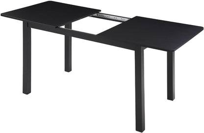 ya 28 10.13 baidi 59'' Extendable Dining Table, Modern Wooden, Seats 4-8, Small Space, Black