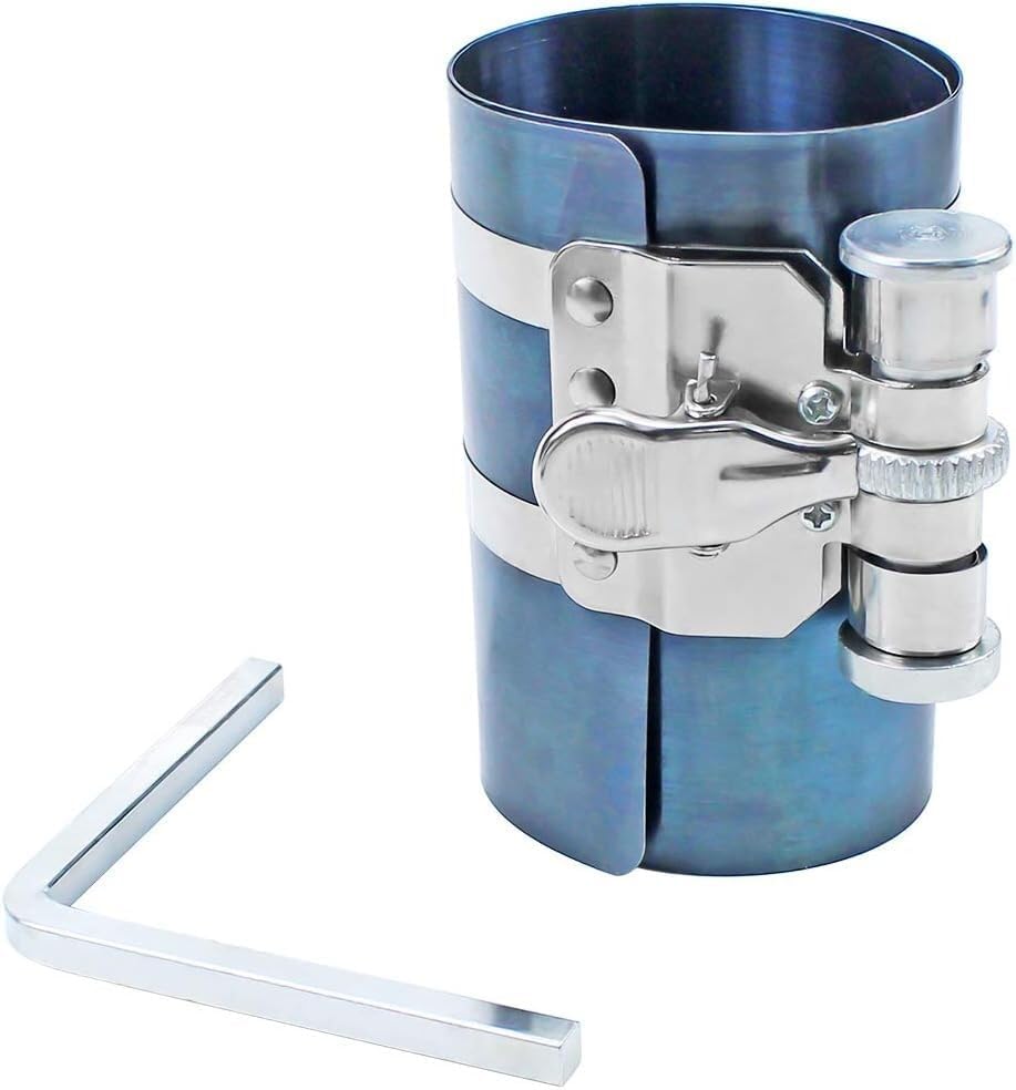 ya 6 8.14 Piston Ring Compressor Adjustable Ratchet Piston Installer Tool Removal Tool