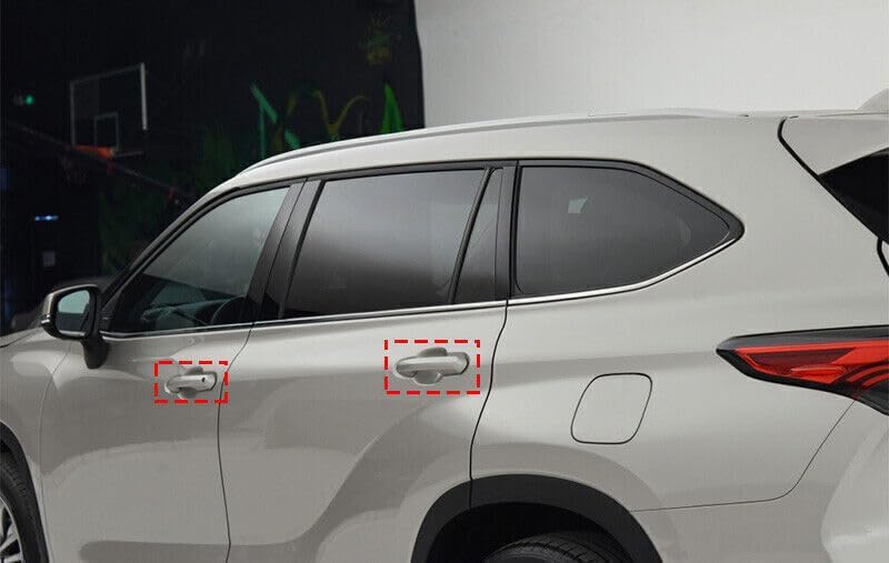 ya 5 8.10 Carbon Fiber Look Side for Smart Door Handle for Toyota Highlander 20-24 Cover Trim