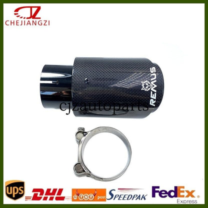 ya 6 8.24 baidi 76/89/101/114MM Out Remus Glossy Black Carbon Fiber Universal Tailpipe