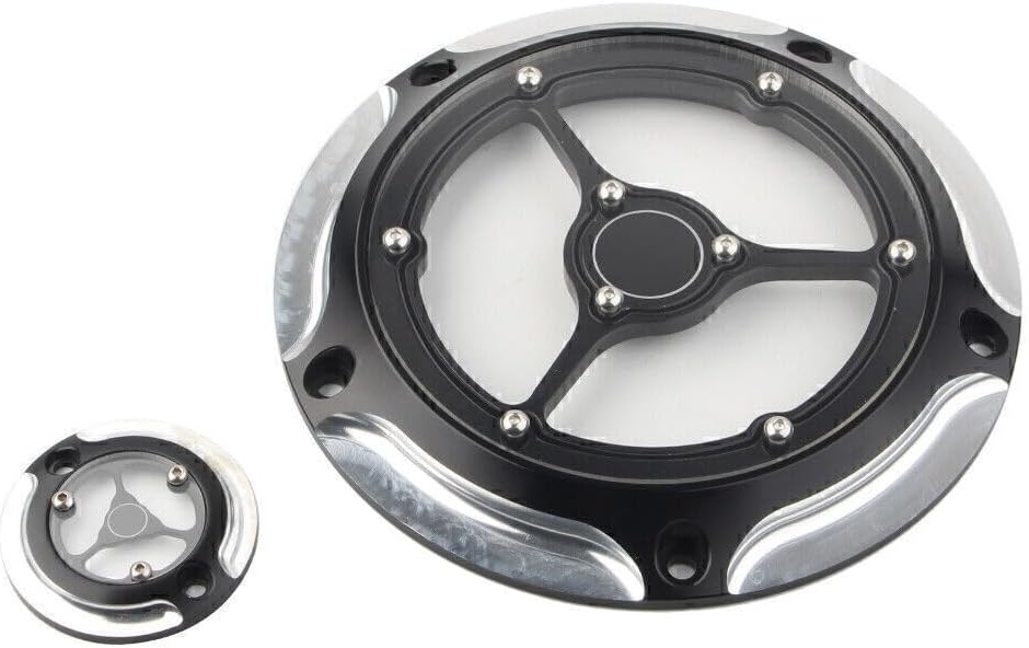 ya 4 8.14 Black Clarity Derby Cover Timing Cover Fit for Harley FLH/T 2016-up FLHTCUL Aluminum