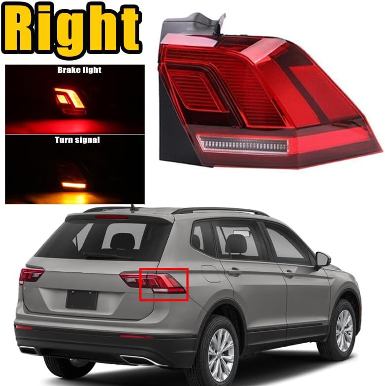 ya 7 8.24 baidi 1 Pcs Rear Outer Tail Light Brake Lamp Right for VW for VW for Tiguan 2017-2021