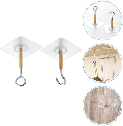 ya 26 10.21 baidi 4pcs Adhesive Hooks Wall Ceiling Hooks Cabinet Hooks Hanging Towel Lights Coat