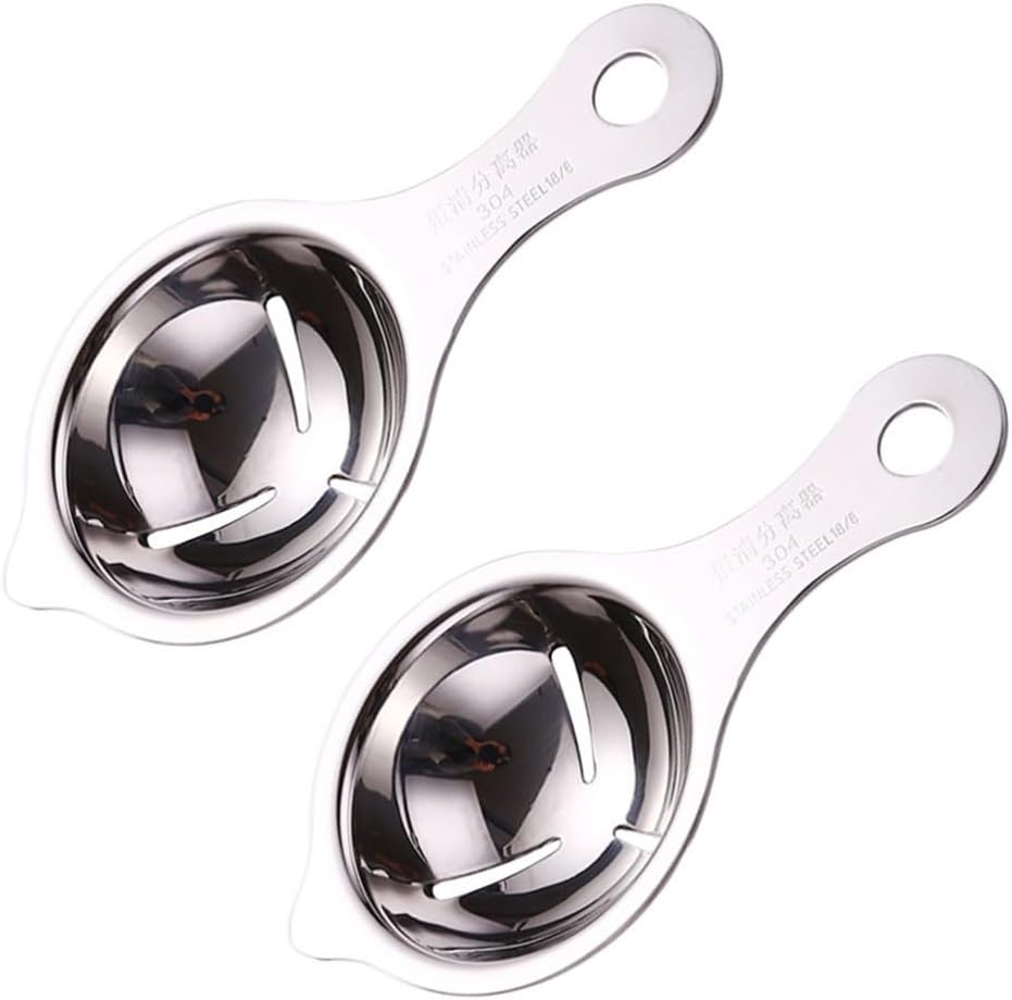 ya 14 9.20 baidi 2 Pcs Egg White Separator Yolk Seperator Splitter Extractor Stainless Steel-1