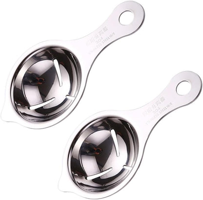 ya 14 9.20 baidi 2 Pcs Egg White Separator Yolk Seperator Splitter Extractor Stainless Steel-1