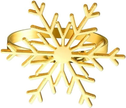 ya 14 9.20 baidi Set of 12 Napkin Rings Theme with Elk and Snowflake for Holiday Decor-1