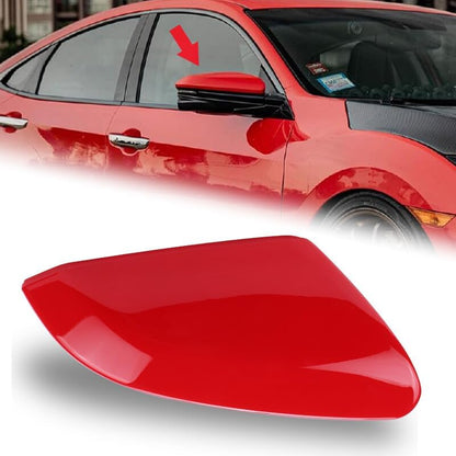 ya 11 9.14 baidiRearview Mirror Cap Cover Right Passenger Side Red Fit for Honda for Civic 2016-2021