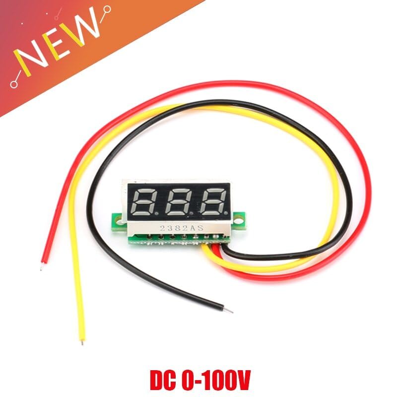 ya 16 10.20 baidi 0.28-inch Compact Digital DC Voltmeter with Digital Display, Three-Wire DC 0-100V